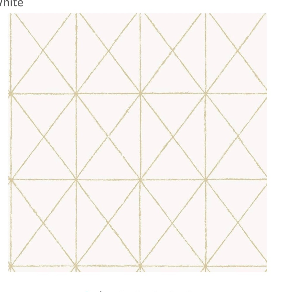 NuWallpaper NUS3577 Gold Get in Line Peel Stick Wallpaper White & Off-White NWT
